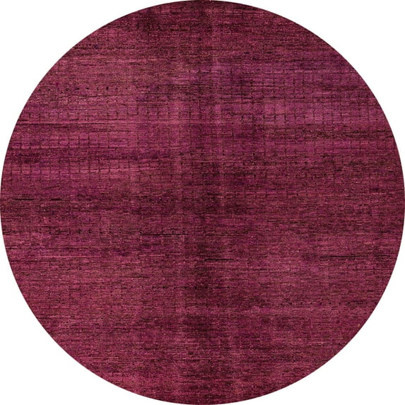 Ahgly Company Machine Washable Indoor Round Abstract Bright Maroon Red Area Rugs, 4' Round