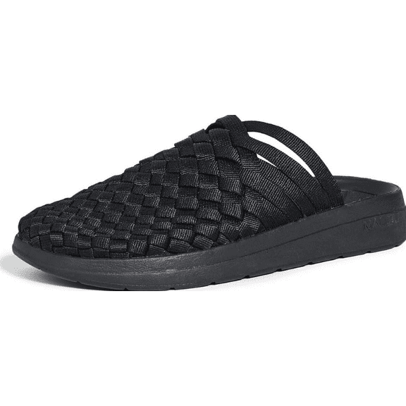 MALIBU Unisex Black Adult Flat Sandals, M 9 , W 11