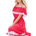 thumbnail image 3 of Michellecmm Parent-Child Dress, Mom Daughter Boat Neck Dot Printed Lace A-Lined High Waist Summer Midi, 3 of 4