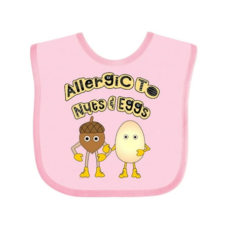 

Inktastic Allergic to Nuts and Eggs Gift Baby Boy or Baby Girl Bib