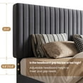 thumbnail image 3 of SHA CERLIN Grey Full Size Upholstered Platform Bed Frame with Adjustable Channel Velvet Headboard, 3 of 8