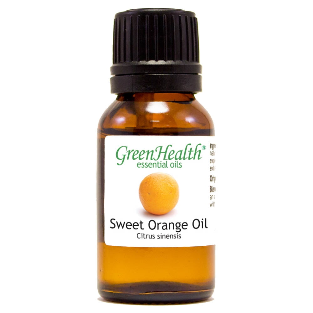 Sweet Orange Essential Oil - 1/2 fl oz (15 ml) Glass Bottle w/ Euro Dropper - 100% Pure Essential Oil by GreenHealth