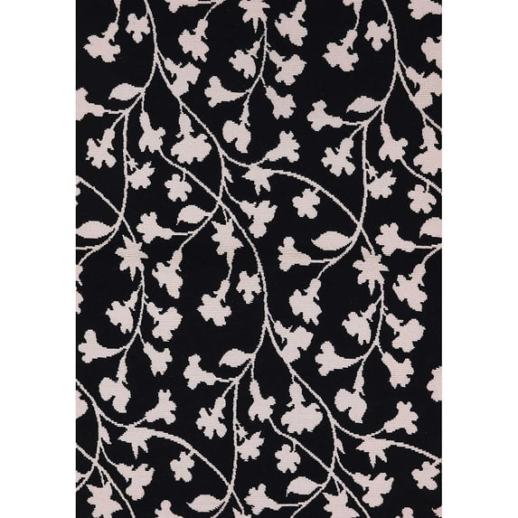 Ahgly Company Machine Washable Indoor Rectangle Industrial Modern Night Black Area Rugs, 2' x 3'