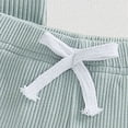 thumbnail image 6 of JUMEYU Baby Boy Outfit Newborn Newborn Baby Boy Summer Clothes Short Sleeve Romper Jumpsuit and Overall Shorts Set 2 Piece Outfit 0 3 6 9 12 18 24 Months (Light Green,6-9 Months), 6 of 8
