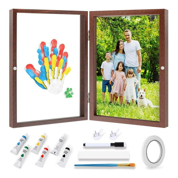 Kit de de Manos para la Familia, Recuerdo Artesanal, de Fotos con de Manos, Regalos Familiares para Mamás Primerizas, Bebés y Padres Primerizos (Marrón)