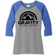 thumbnail image 1 of Camisa Raglan de la funda para mujer Gravity Outdoor Co. 3/4 - Logo negro - Royal / Gray - M Gravity Outdoor Co. Camisa, 1 of 1