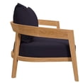 thumbnail image 3 of Modway Brisbane Modern Teak Wood/Fabric Patio Loveseat in Navy/Natural, 3 of 9