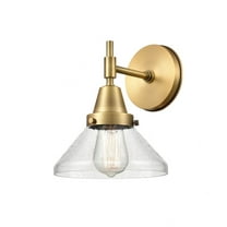 447-1W-BB-G4474-Innovations Lighting-Caden - 1 Light Wall Sconce-9.25 Inches Tall and 8 Inches Wide-Brushed Brass Finish-Seedy Glass Color