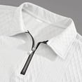 thumbnail image 6 of Riecok Big and Tall Short Sets 2 Piece Lounge Sets Collared Short Sleeve Zip Tops and Drawstring Shorts Loose Outfits White S, 6 of 8
