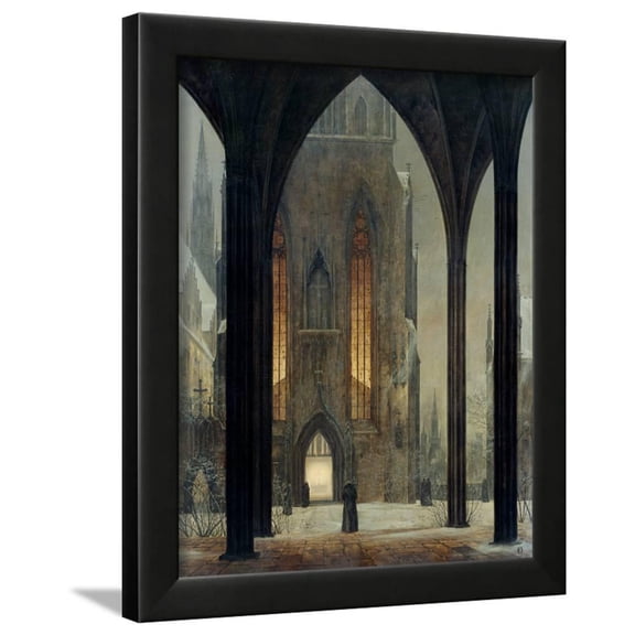 Cathedral in Winter, 1821, Seasons Framed Art Print Wall Art by Ernst Ferdinand Oehme Sold by Art.Com