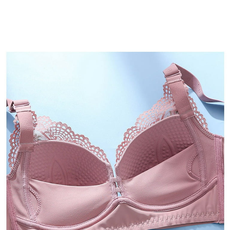 REORIAFEE Everyday Bralettes Comfy Bra for Old Women Push Up Bralettes  Underwear Wireless Vest Bra Yoga Running Bra Pink XL