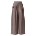 thumbnail image 6 of Womens Cotton Pants High Waist Baggy Barrel Loose Fit Boho Pants Summer Beach Vacation Trousers with Pockets, 6 of 7