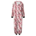 thumbnail image 4 of TFEOQRY Family Women Christmas Pajamas Matching Sets Fashion Printing Onesie Pajamas Long Sleeved Hooded Jumpsuit Pajamas Multicolor（Mon）, 4 of 5