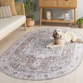 thumbnail image 4 of SAFAVIEH Arizona Robina Oriental Machine Washable Area Rug, Taupe/Beige, 5' x 8' Oval, 4 of 13