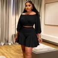 thumbnail image 2 of AURA Women Plus Size Two Piece Set Casual Long Sleeve Top Shorts Lounge Outfit, 2 of 6