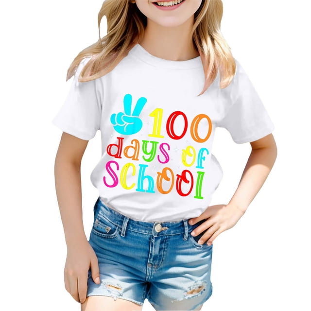 WEAIXIMIUNG T-Shirts Graphiques pour Tout-Petits Garçon et Fille Mode Décontractée Imprimé Col Rond Manches Courtes T-Shirt Haut 4-5 Ans