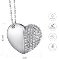 thumbnail image 3 of Heart Shaped Diamond USB Flash Drive (Silver 32GB), Advanced Heart Diamond High Speed ​​USB 3.0 Flash Data Storage Stick, 3 of 5