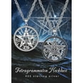 thumbnail image 4 of EUDORA Tetragrammaton Amuleto de Proteccion Plata 925 Silver for Women Mens, Pentagram Jewelry Pentacle Tetragrammaton Amulate Talisman Witchy Gifts for Pagan, 24" Chain, 4 of 9