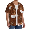 thumbnail image 4 of Disketp Men's Hawaiian Cute Sloths Bear Relaxing In Coffee Cup Print Shirts Button Down Holiday Beach Shirts-4X-Large, 4 of 7