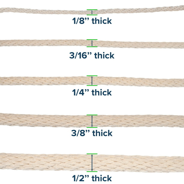 Paracord Planet Solid Braid Cotton Rope - 1/8, 3/16, 1/4, 3/8, & 1/2  Diameters - 10-1000 Foot Lengths - Cotton Weeping Cord 