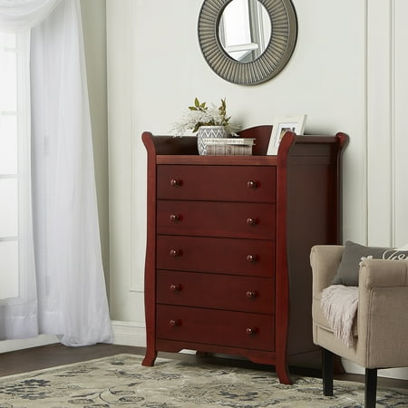 Dream On Me Alissa 5 Drawer Sleigh Chest Cherry Box 1 Of 2 Dream On Me Alissa 5 Drawer Sleigh Chest Cherry Box 1 Of 2