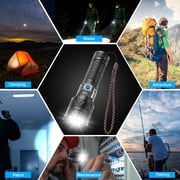 5000 Lumens Flashlights LED Rechargeable 30W Flashlight with Digital Power Display & 5 Modes Waterproof Handheld Flashlight for Camping Emergency