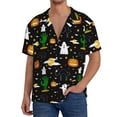 thumbnail image 7 of Lsque Halloween print Men's Cuban Collar Short Sleeve Shirt Summer Beachwear Casual Button Down Fashionable Vacation Leisure Shirt-4X-Large, 7 of 7