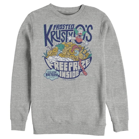 Men's The Simpsons Frosted Krusty O's Sweatshirt Athletic Heather Small