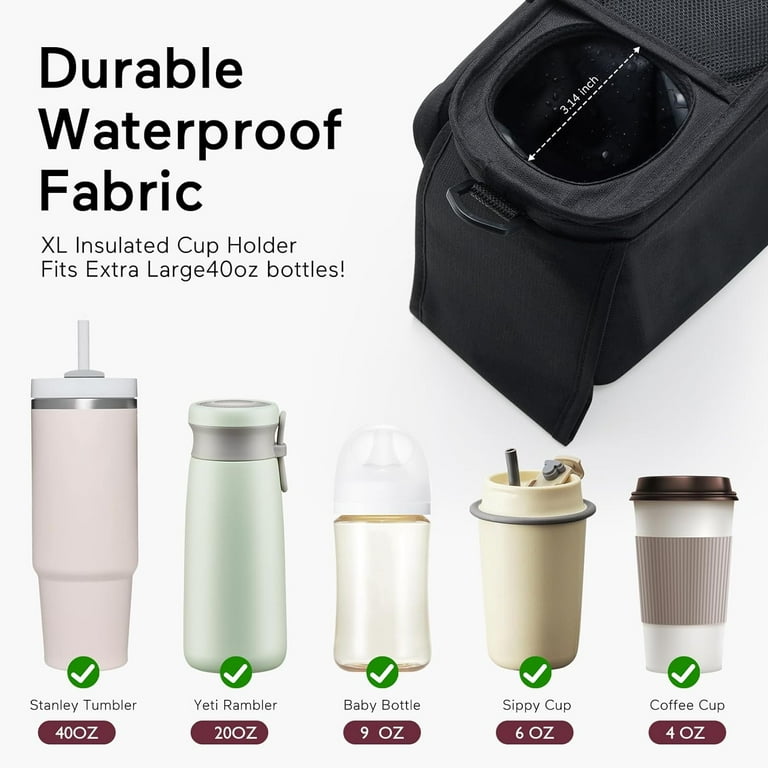 How To Attach Momcozy Stroller Organizer With Insulated Cup Holder, Universal Stroller Stroller Organizer Bag