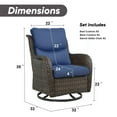 thumbnail image 2 of Gymojoy Outdoor Rocking Chair Set of 2, All Weather 2pcs Wicker Patio Furniture Set Outdoor Swivel Glider Chair with Deep Seat, Blue, 2 of 9