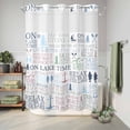 thumbnail image 6 of No Hook Shower Curtain, Ocean Nautical Shower Curtains for Bathroom with See Through Top Window, Rustic Anchors Fish Oars Lighthouses Waterproof & Washable Bath Curtain Stall 48"x72", 6 of 9