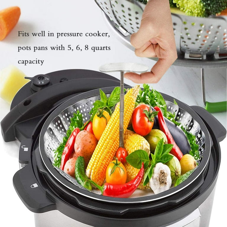 Stainless Steel Vegetable Steamer with Silicone Feet + Reviews
