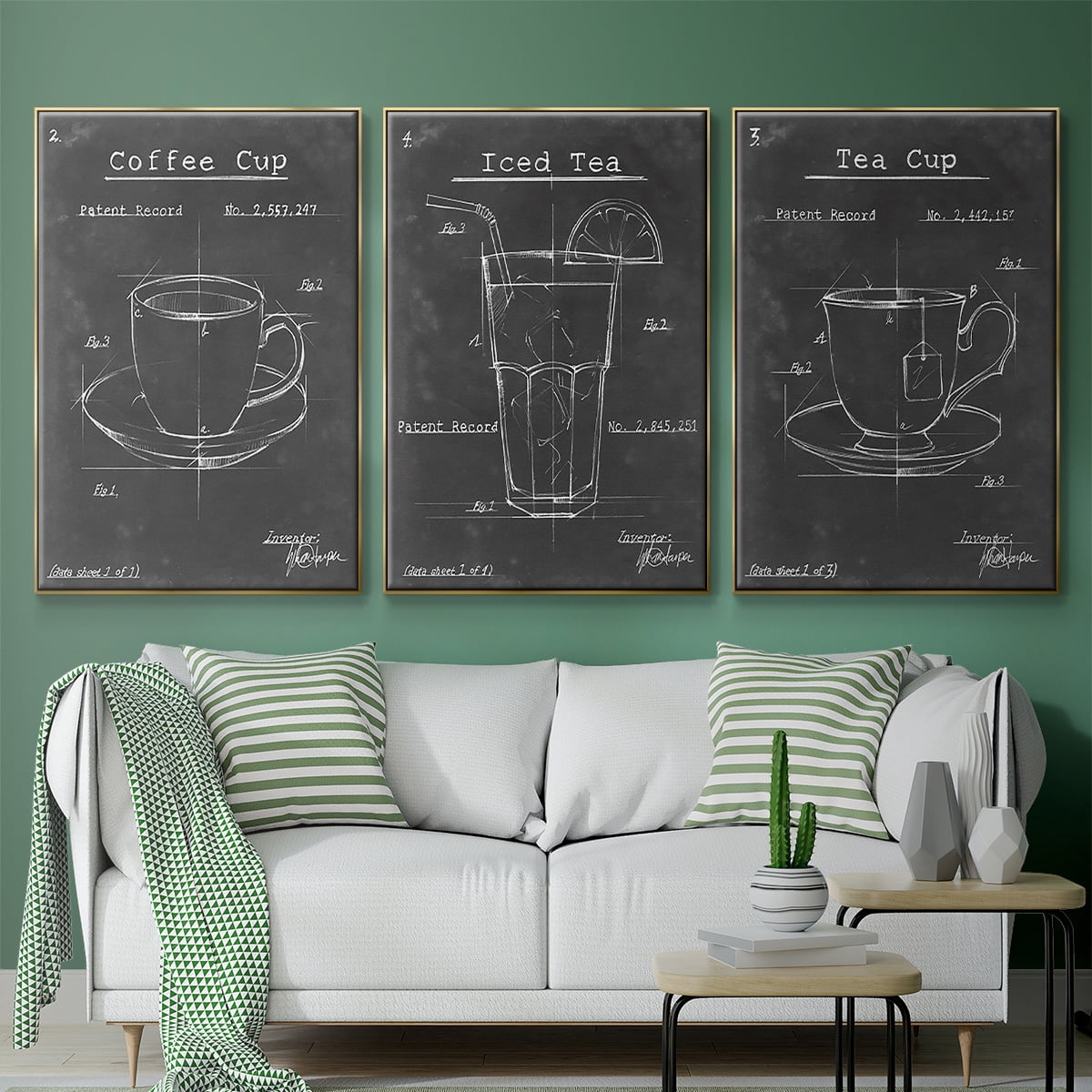 Morning Routine I - Framed Premium Gallery Wrapped Canvas L Frame 3 Piece Set - Ready to Hang