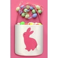 thumbnail image 5 of Cylinder Bunny Ear Easter Basket, Dual Layer Canvas Bag With Bunny Design for Easter Egg Hunt Basket Carrying Eggs Gifts for Kids Holding Toys Books School Project Lunch Box-Cylinder Bag- Pink, 5 of 8