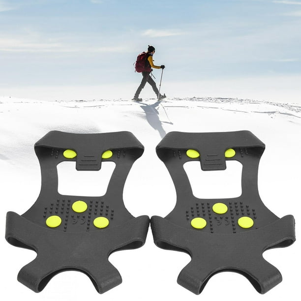 Crampons antidérapants en acier inoxydable crampons à ongles neige  randonnée pêche chasse hiver unisexe-noir XL