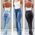 thumbnail image 2 of Women's Sexy Slim Fit Ripped Flared Jeans - Stylish Denim Trousers, 2 of 2