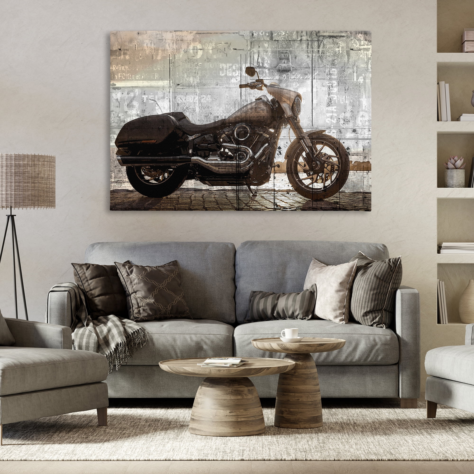 Stupell Industries Sunset Ride Motorcycle Canvas Wall Art, design by Kim Allen