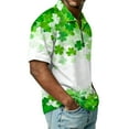 thumbnail image 4 of Men's St. Patrick's Day Shamrock Polo Shirt Short Sleeve Half Zip Casual Top, 4 of 9