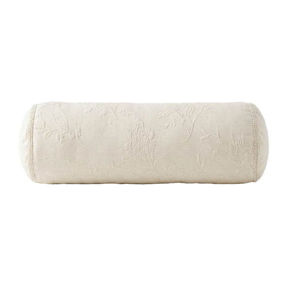 The Pioneer Woman Cream Matelassé Floral Crochet Trim Decorative Bolster Pillow