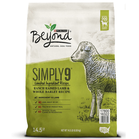 Purina Beyond Limited Ingredient, Natural Dry Dog Food, Simply 9 Ranch Raised Lamb & Barley Recipe - 14.5 lb. (Best Dog Food For Digestive Sensitive Dogs)
