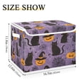thumbnail image 5 of Yayeee Collapsible Cube Storage Bin with Lid Fabric Closet Decorative Basket with Handles, Purple Halloween Black Cat, 5 of 7