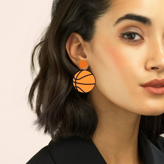 100Fens Ball Acrylic Football Basketball Baseball Football Earrings