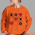thumbnail image 3 of Valentines Day Crewneck Sweatshirts Women Long Sleeve Heart Pullover Shirts Crewneck Casual Fashion Outfits, S Orange, 3 of 5