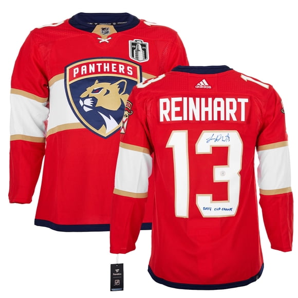 Sam Reinhart Florida Panthers Signed & Inscribed 2024 Stanley Cup adidas Jersey