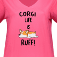 thumbnail image 3 of Inktastic Corgi Life is Rough Women's Plus Size V-Neck T-Shirt, 3 of 4