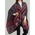 thumbnail image 3 of CoCopeaunt Women Plaid Shawl Wraps Retro Poncho Open Front Cardigan Sweater Cape Large Blanket Scarf, 3 of 7