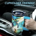 thumbnail image 6 of 40 Oz Sea Turtle Tumbler with Handle and Lid Straw, Blue Marble Stainless Steel Travel Cups, Turtle Lover Gifts for Women Men (1PC), 6 of 6