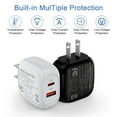 thumbnail image 6 of USB C Block, 2 Pack Hootek Type C Charger Block 20W Dual USB Wall Charger Adapter Plug Android Type C Charger Block Phone Charger Adapter USB C Brick USB C Charger Box Fast Charging Block,Black+White, 6 of 7