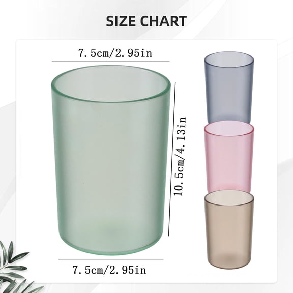 Plastic Toothbrush Cups Reusable Bathroom Tumblers Comfort Grip Mouthwash and Travel Holders for Brushing Drinking