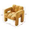 thumbnail image 2 of 31" Wide Chenille Accent Chair, Modern Boucle Upholstered Armchair with Backrest and Armrest, Single Sofa Chair with Solid Wood Frame, for Living Room/Reception/Bedroom, Yellow, 2 of 9